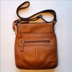 Fossil Brown Leather Crossbody Bag